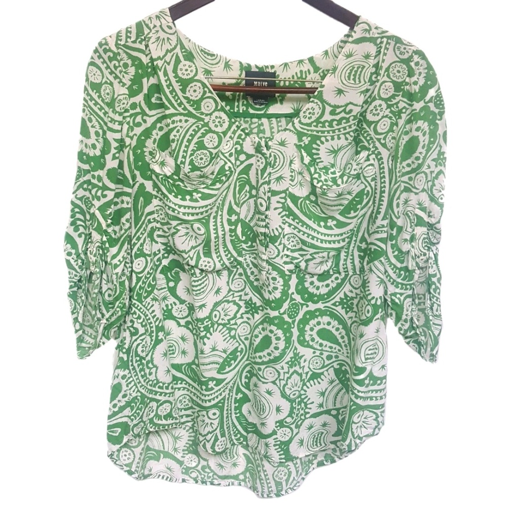 Anthropologie MAEVE Rayon Floral Tunic size LARGE